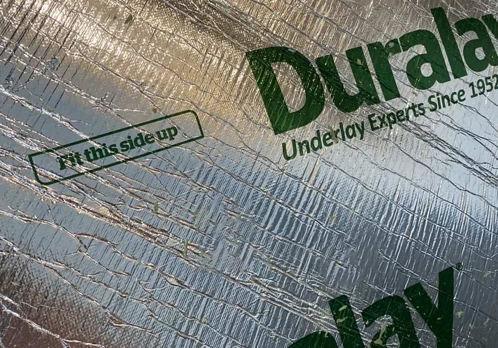 Duralay Timbermate Excel underlay lay foil side up