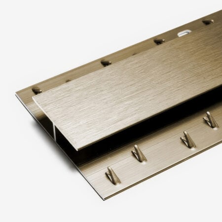 Gripperrods Premier Metal Carpet to Carpet Door Threshold Strip with Dual Edge in Brushed Brass