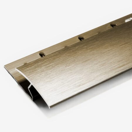 Gripperrods Premier Metal Carpet to Laminate/Wood flooring Door Threshold Strip with Zig Zag Edge in Brushed Brass/Bronze