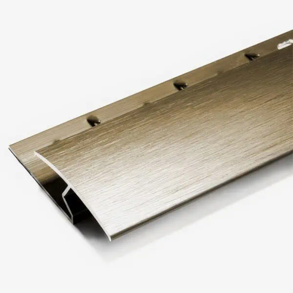 Gripperrods Premier Metal Carpet to Laminate/Wood flooring Door Threshold Strip with Zig Zag Edge in Brushed Brass/Bronze